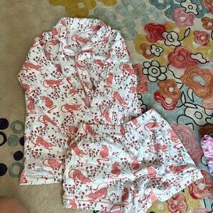 Cheetah garden long sleeve polo, roller rabbits